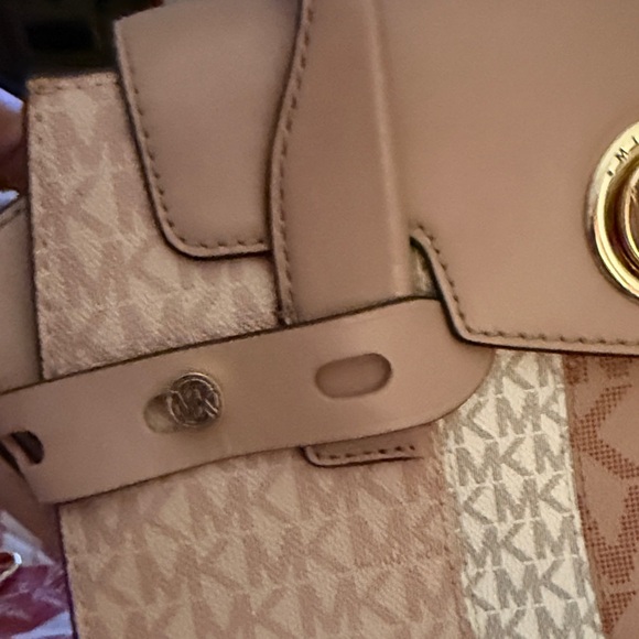 Michael Kors Carmen Small Colorblock Logo Satchel Bag - Picture 5 of 9